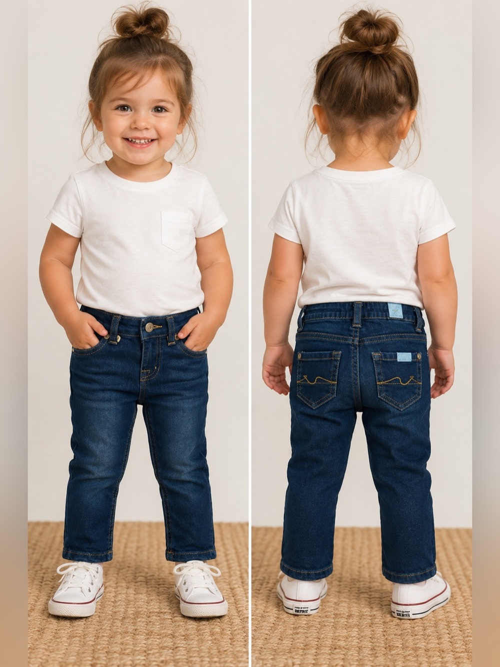 7 For All Mankind Toddler Girls' Straight Leg Jeans Size 24 Months